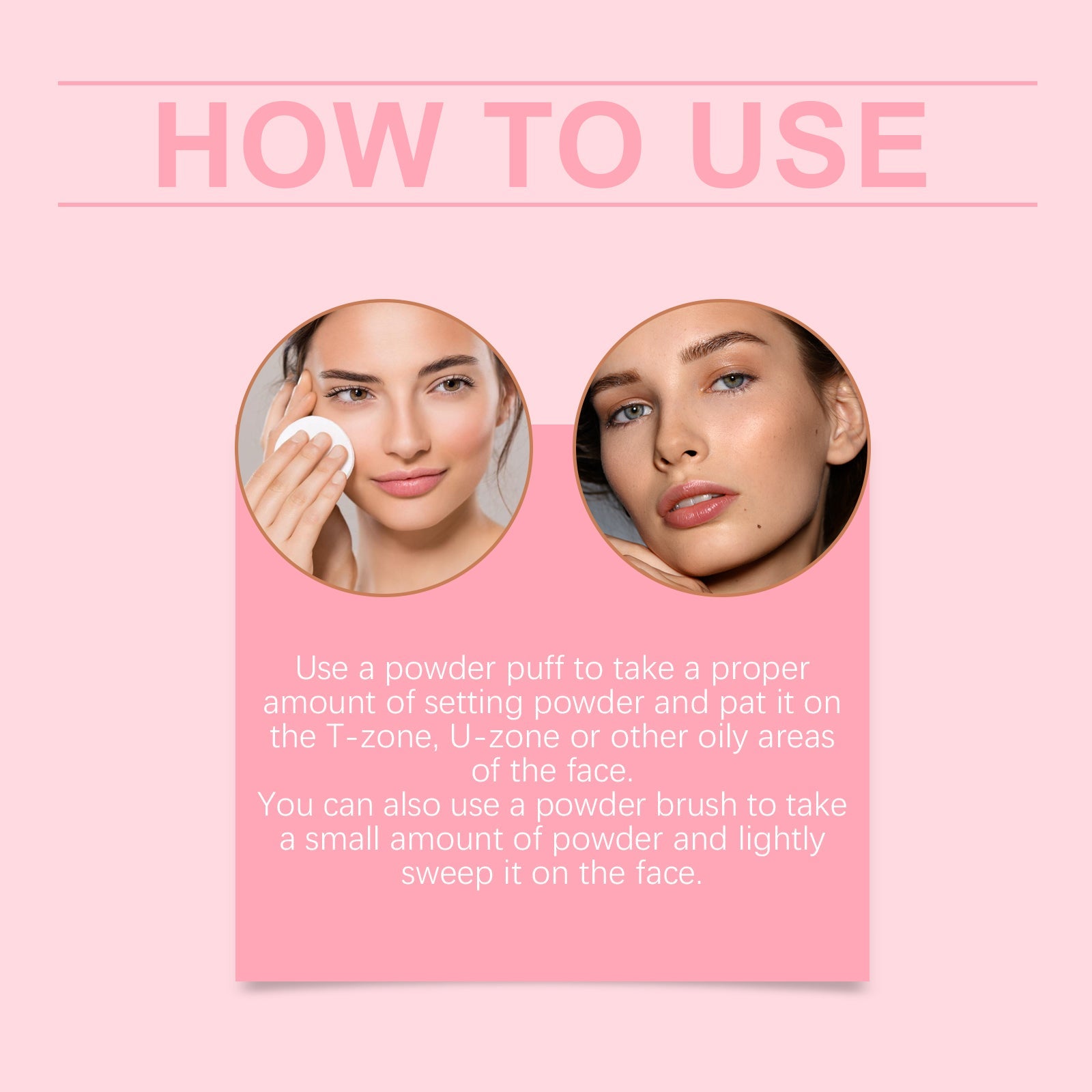 Setting powder with brush， Natural Makeup Light, Delicate Breathable Fit Dry And Wet Dual Use Powder Lasting Makeup - Korvel