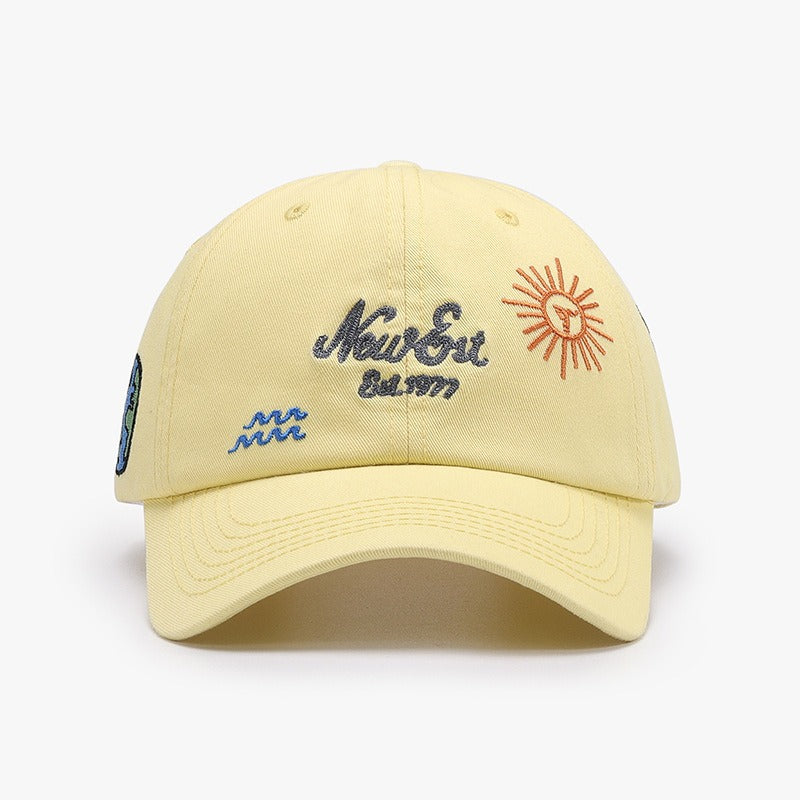 Letter Embroidery Fashion Outdoor Curved Brim Baseball Hat Versatile Simple Cross border Sunscreen Women's Black Cap - Korvel