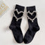 Luxury Black Chain Stacked Crew Socks for Women