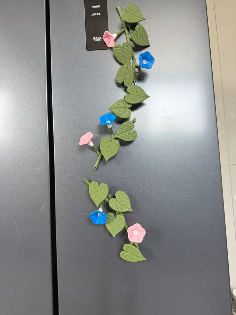 Morning Glory Magnets 3D printed artificial morning glory refrigerator sticker decoration - Korvel
