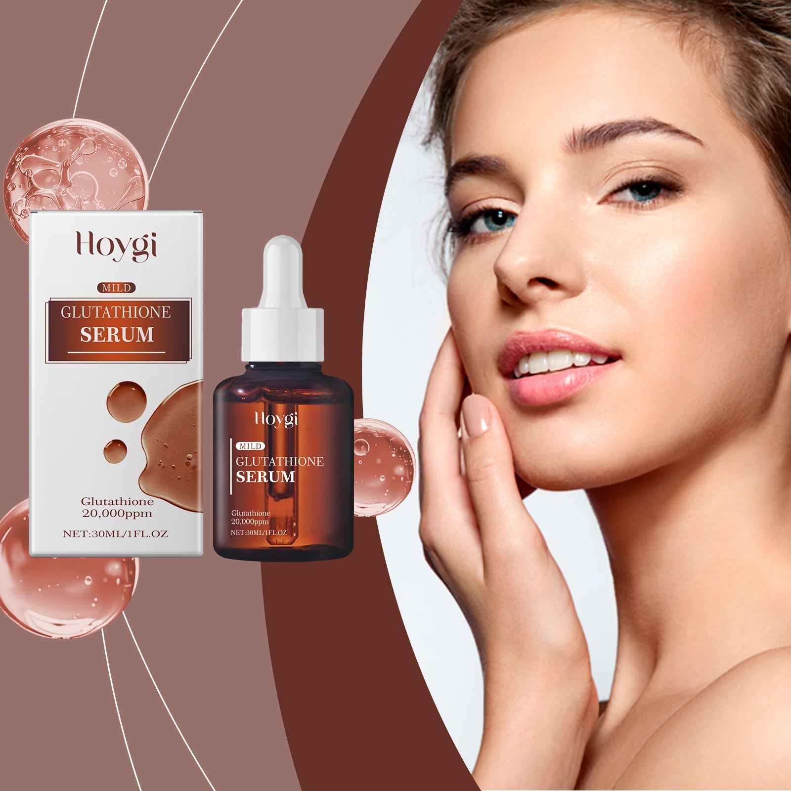 Glutathione Facial Serum Moisturizes And Improves Skin Elasticity, Brightening And Restoring Essence - Korvel