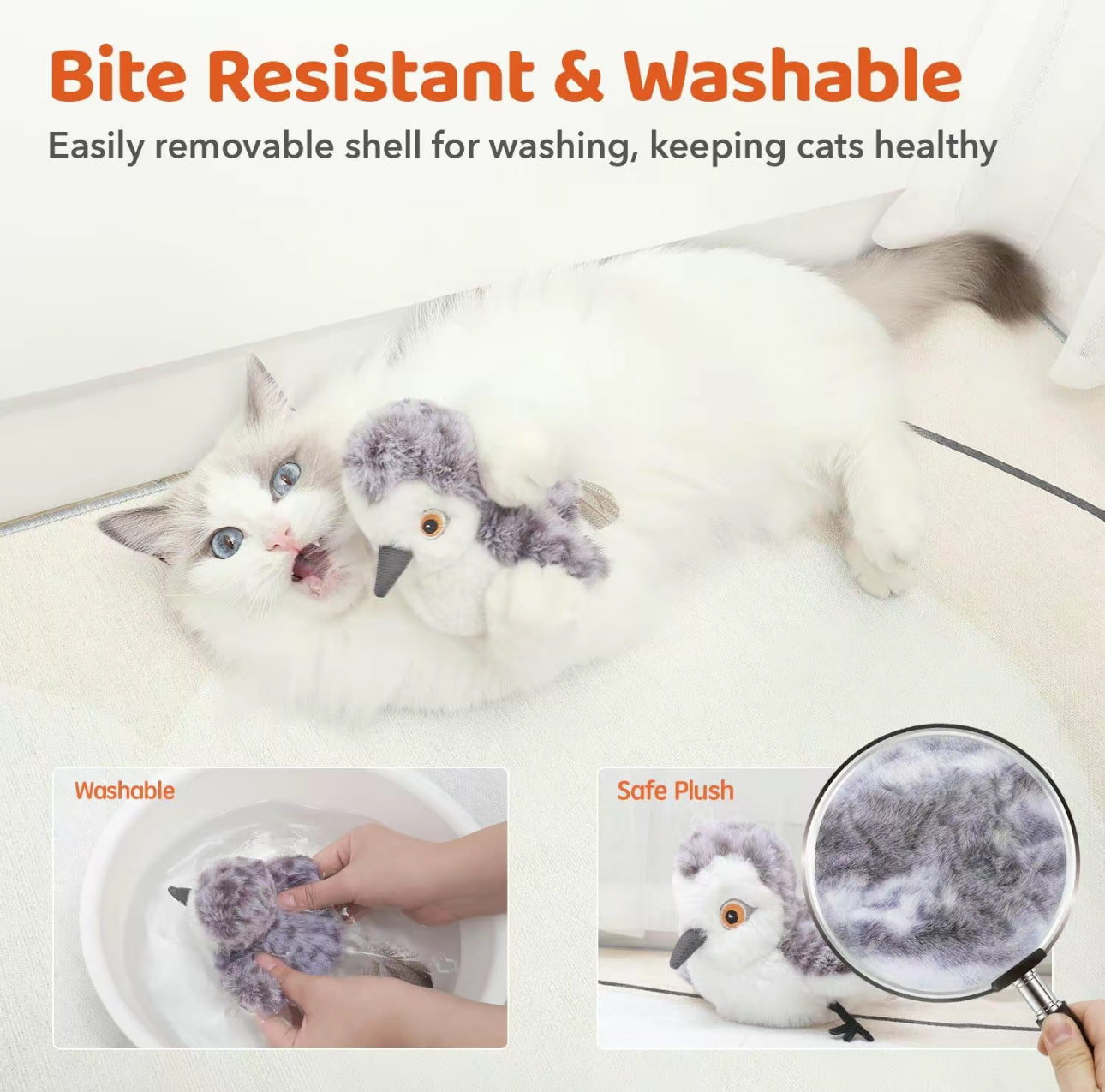 ChirpPaws Oiseau Battant - Jouet Interactif pour Chat