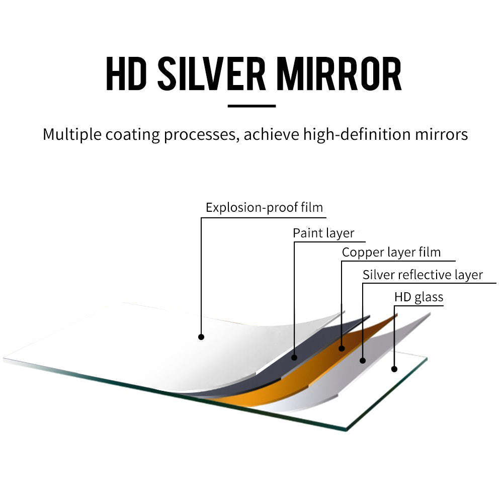 Modern Black Bathroom Mirror - 36x24 Inch Aluminum Frame