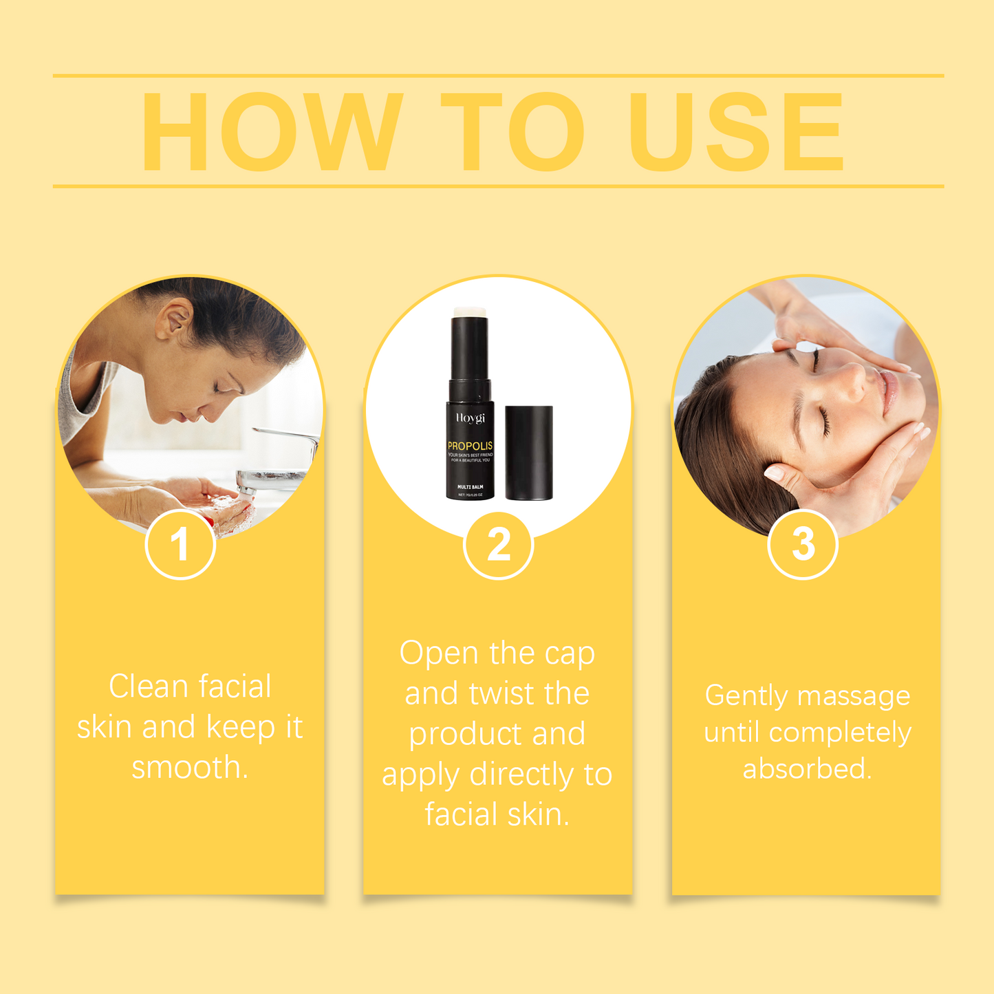 Propolis Moisturizer Stick, Long-Lasting Moisturizing And Gentle Care Of Dry Skin Daily Skin Care Facial Moisturizer Stick - Korvel