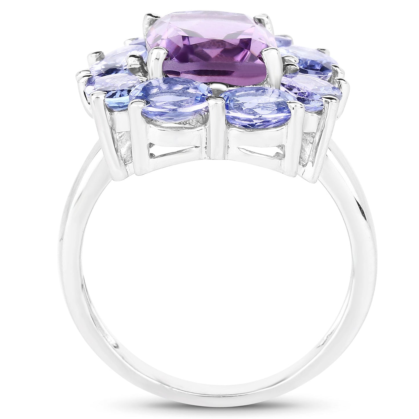 5.24 Carat Amethyst & Tanzanite Sterling Silver Ring