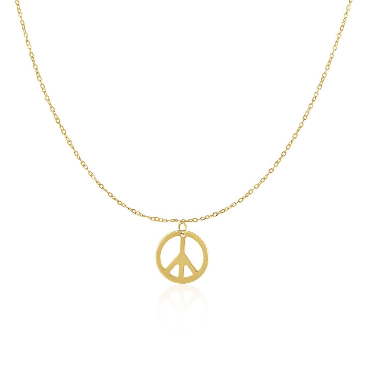 Pendentif en or jaune 14 carats avec symbole de paix