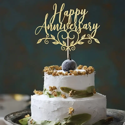 Happy Anniversary Sparkle Cake Topper - Korvel