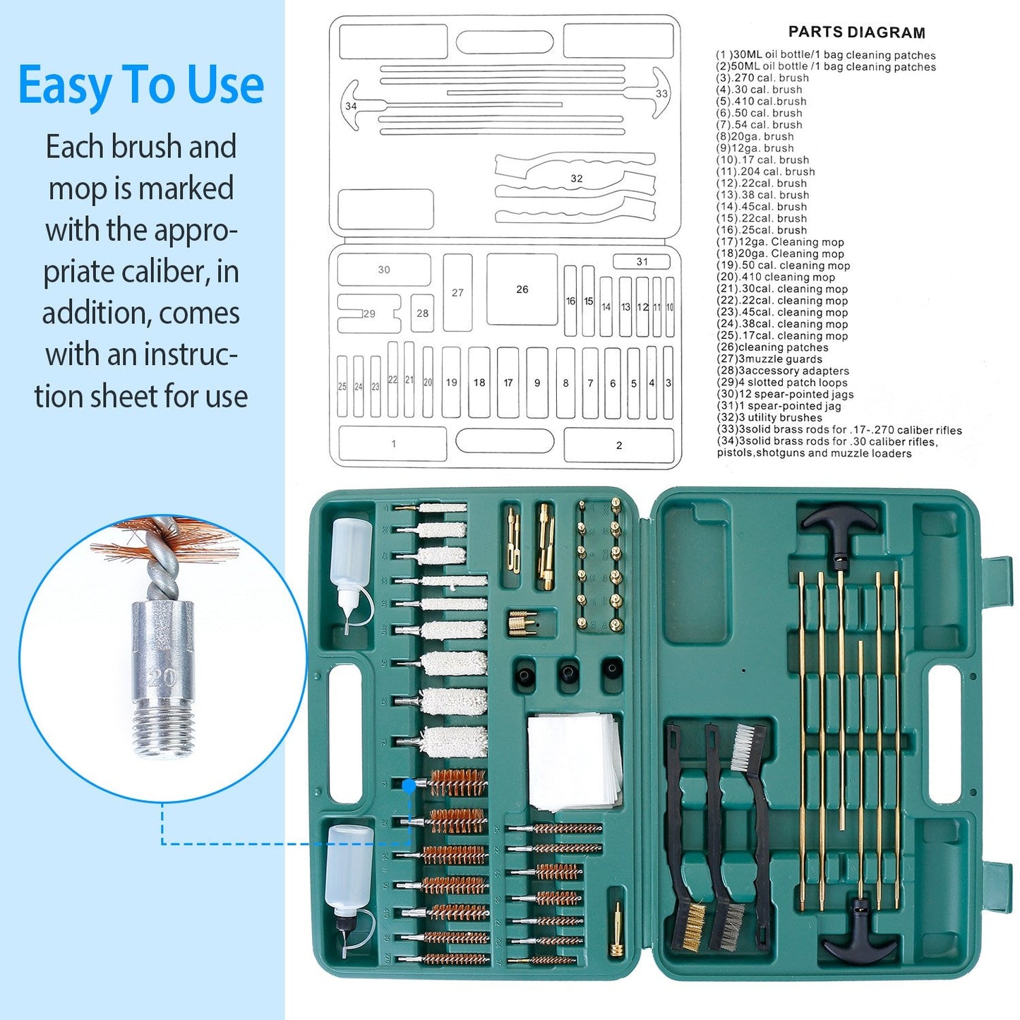 Kit de nettoyage universel GBruno pour armes à feu