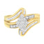 10K Yellow Gold 1/2 cttw Diamond Cluster Cocktail Ring - Size 7