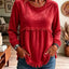 Haut Femme à Manches Amples en Dentelle et Patchwork