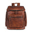 Mochila de Cuero de Doble Capa Retro Genuina para Hombres