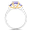 Anillo de Tanzanita Genuina de 1.07 Quilates con Doble Tono en Plata de Ley