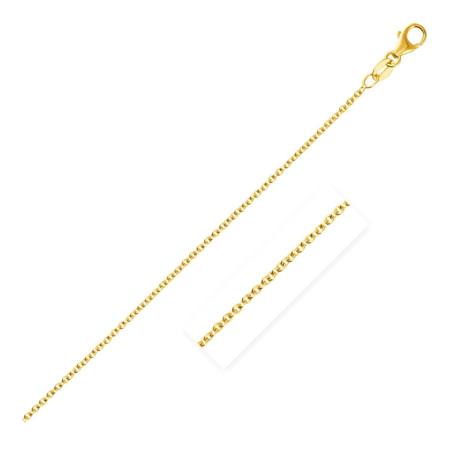 14k Yellow Gold Round Cable Link Chain - 1.9mm