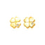 Boucles d'oreilles en or jaune 14 carats poli en forme de trèfle à quatre feuilles avec diamants