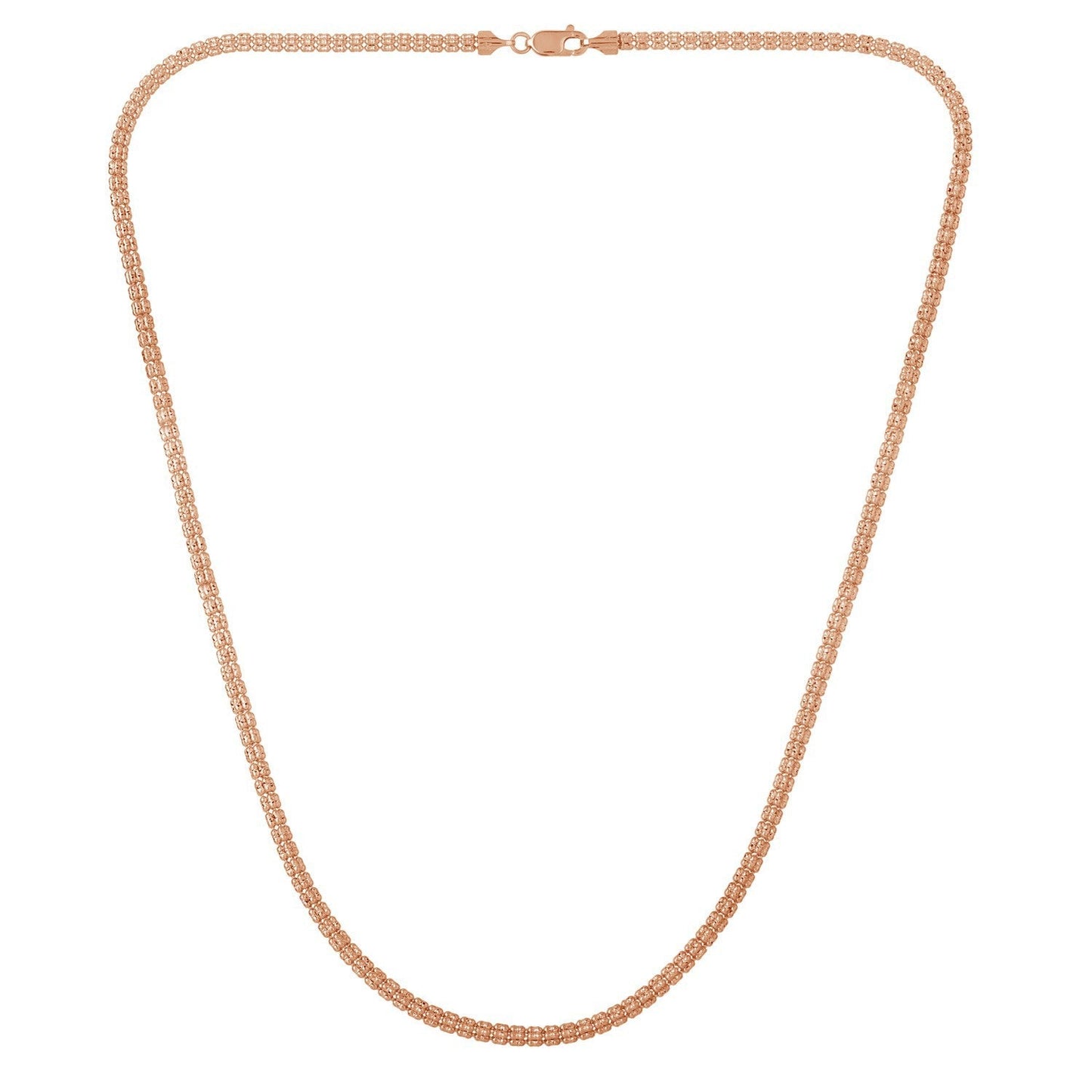 Chaîne Ice Barrel en or rose 14k - 3,10 mm