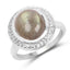 5.43 Carat Genuine Labradorite & White Topaz Sterling Silver Ring