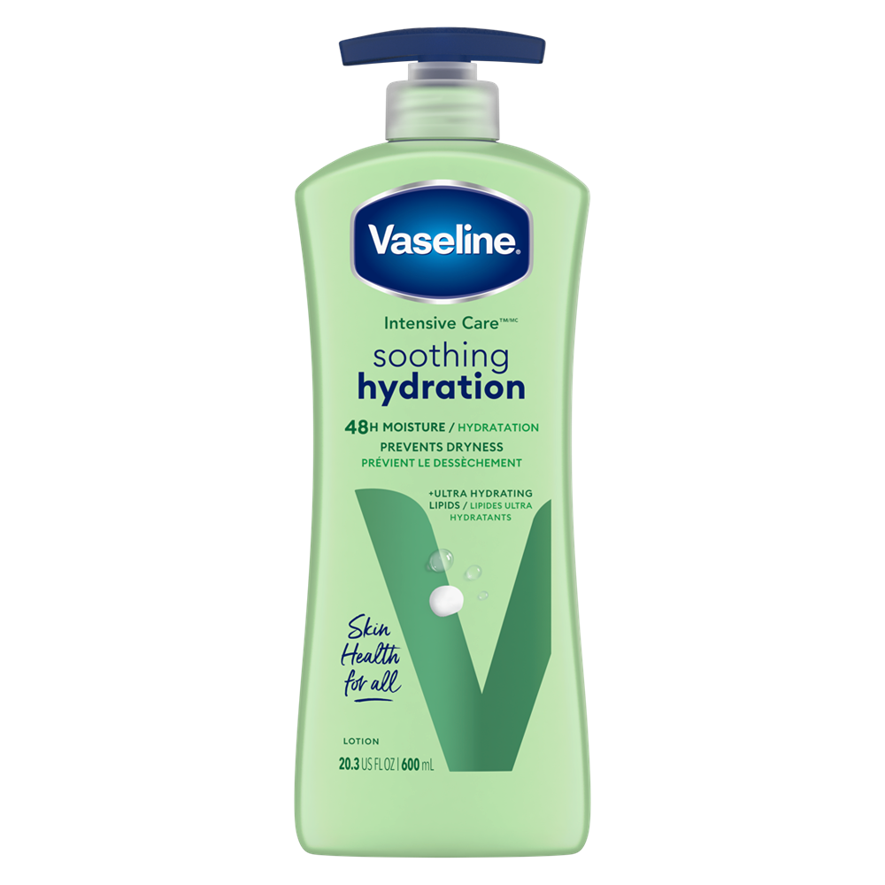 Lotion corporelle hydratante apaisante Vaseline Intensive Care avec Aloe, 20,3 oz