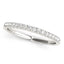 Anillo de boda de oro blanco de 14k con diamantes en forma de concha
