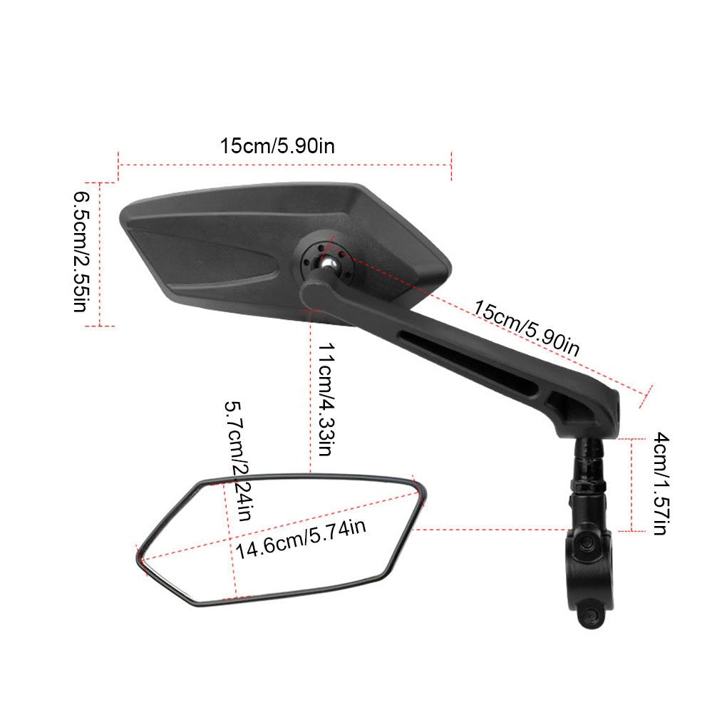 Rearview mirror electric car flat mirror 360 degree adjustable reflector reversing mirror riding accessories - Korvel
