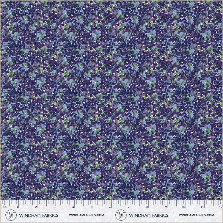 Tissu en coton Navy Flowerbed Midnight Blooms - 44"/45" par yard