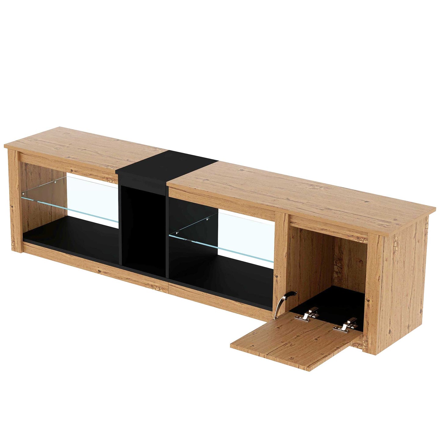 Meuble TV moderne pour téléviseurs jusqu'à 80 pouces avec éclairage LED