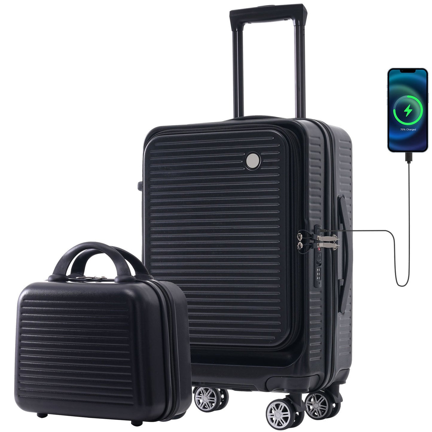 20-Inch Lightweight Carry-On Suitcase with USB Port