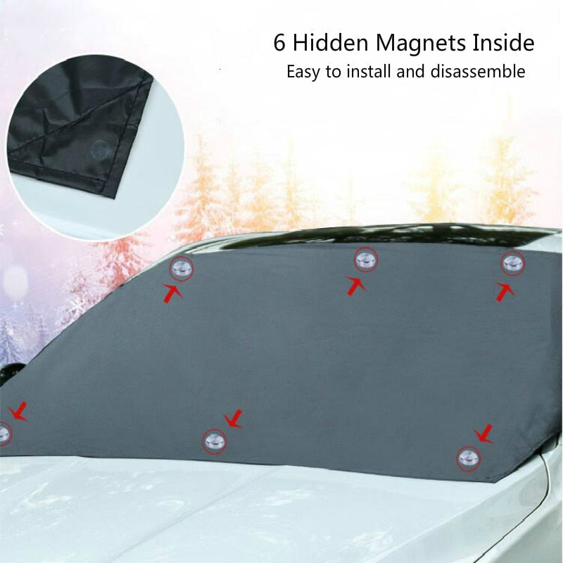 Automobile Magnetic Sunshade Cover Car Windshield Snow Sun Shade Waterproof Protector Cover Car Front Windscreen Cover - Korvel