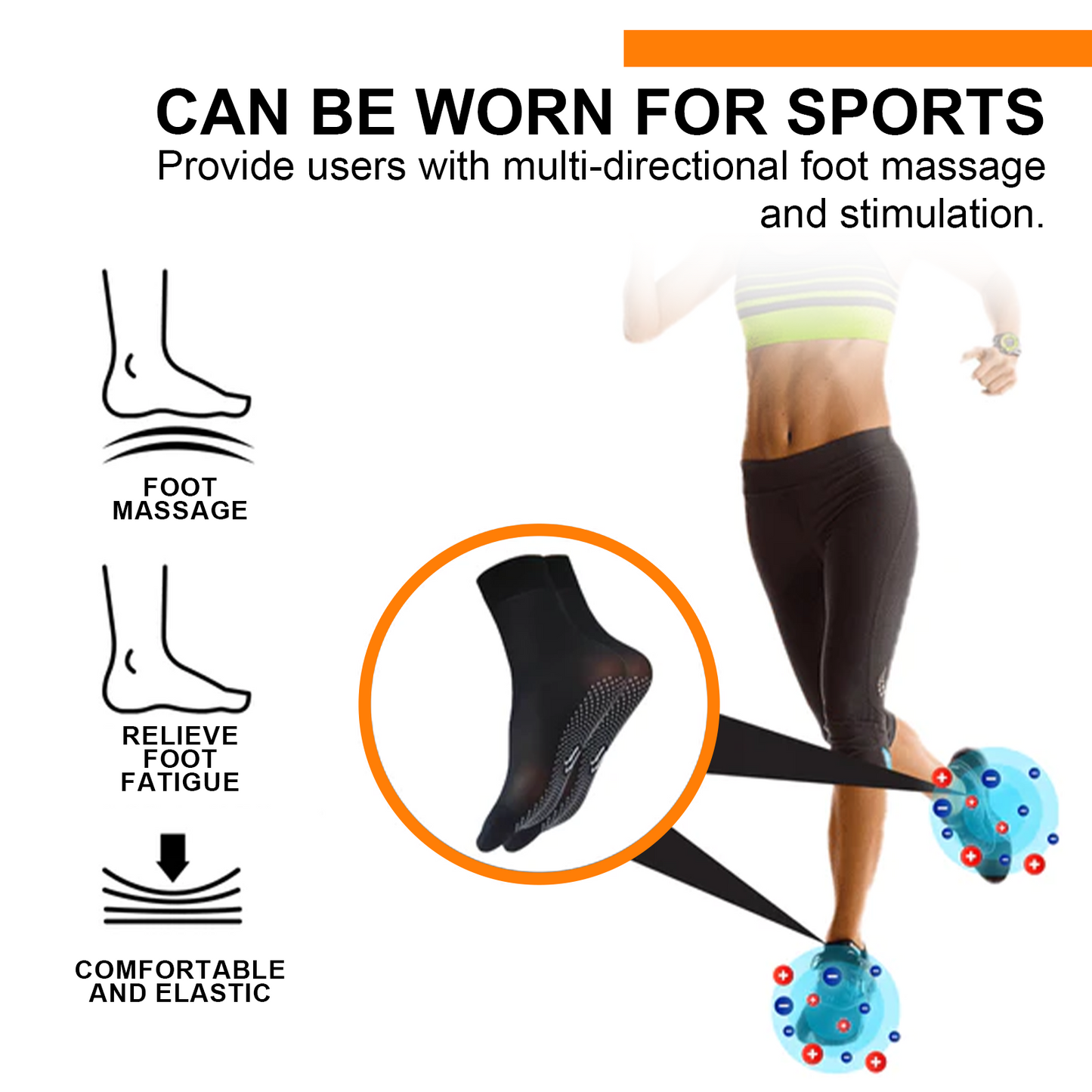 HOUKEA Tourmaline Ionic Body Health Socks for Foot Care