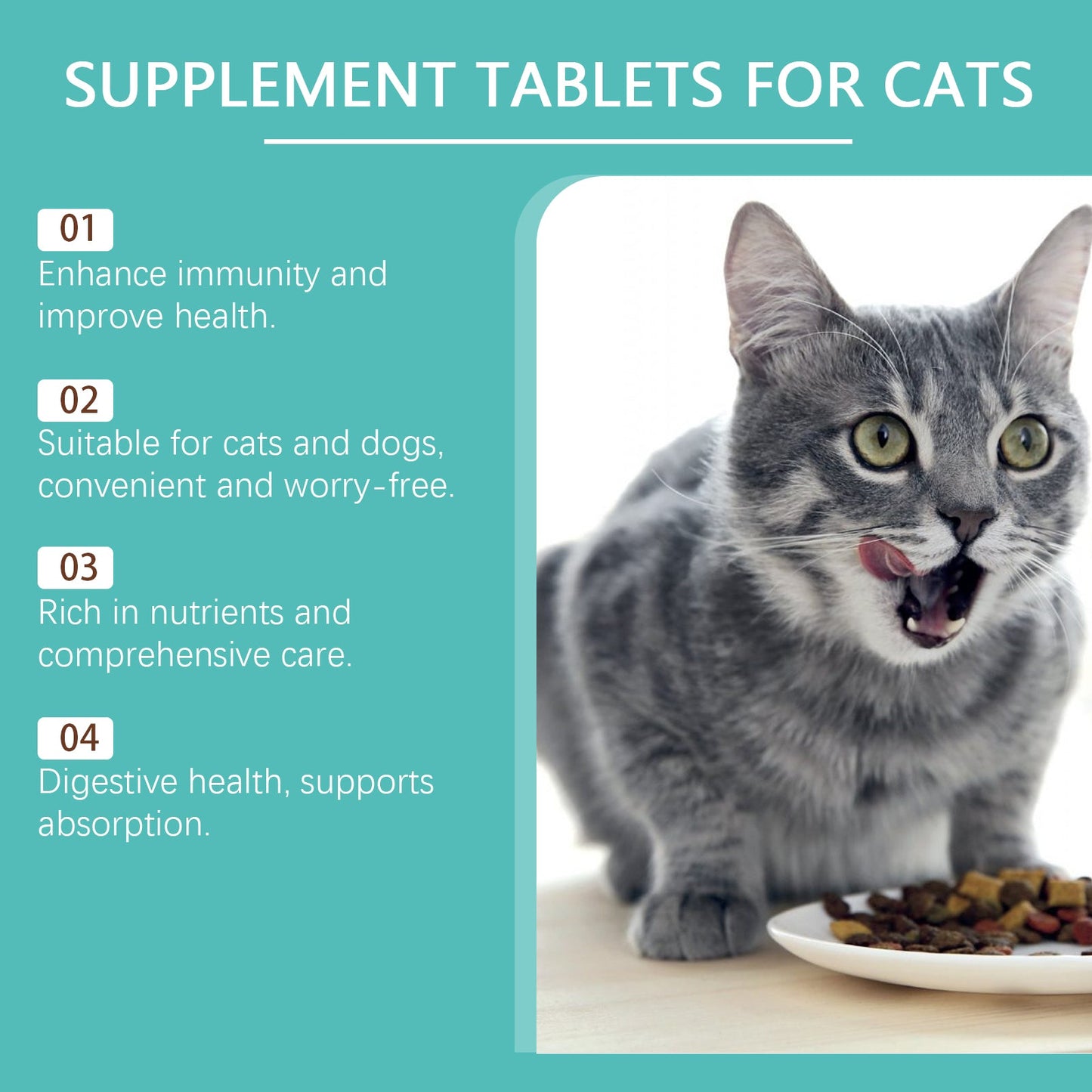 Premium Cat Probiotic Tablets for Digestive Balance