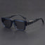 Lunettes de soleil carrées épaisses bleu gris - Style rétro