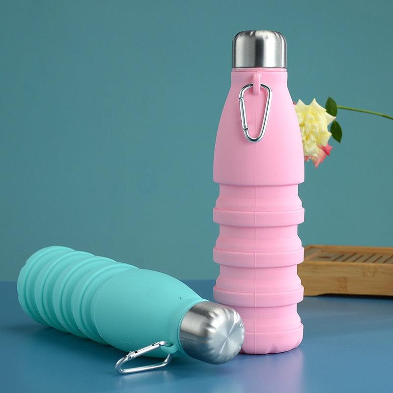 550ML Collapsible Silicone Water Bottle - Perfect for Outdoor Adventures - Korvel