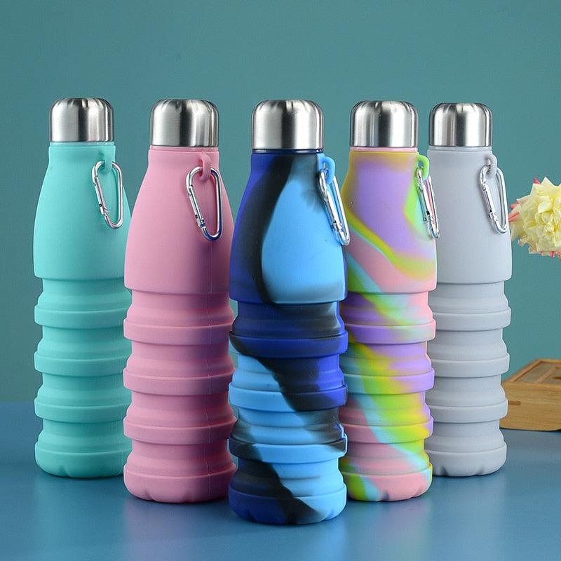 550ML Collapsible Silicone Water Bottle - Perfect for Outdoor Adventures - Korvel