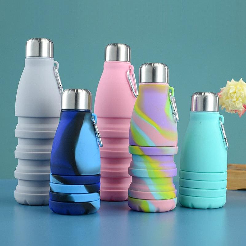 550ML Collapsible Silicone Water Bottle - Perfect for Outdoor Adventures - Korvel