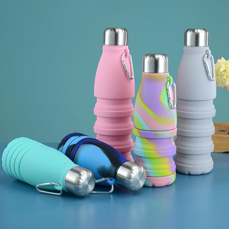 550ML Collapsible Silicone Water Bottle - Perfect for Outdoor Adventures - Korvel