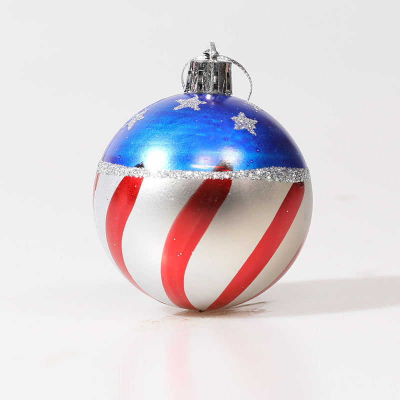American Independence Day decoration props American style painted balls hand-painted Christmas balls Christmas tree decorations - Korvel