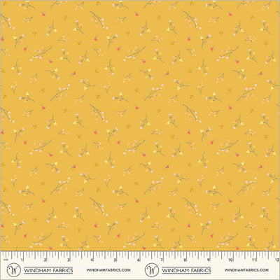 Aviva Sprig Buttercup Cotton Fabric - 44"/45" Per Yard