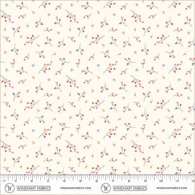 Tela de algodón Aviva Sprig marfil - 44"/45" por yarda