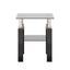 1-Piece Modern Tempered Glass Tea Table Coffee Table End Table, Square Table for Living Room, Black - Korvel