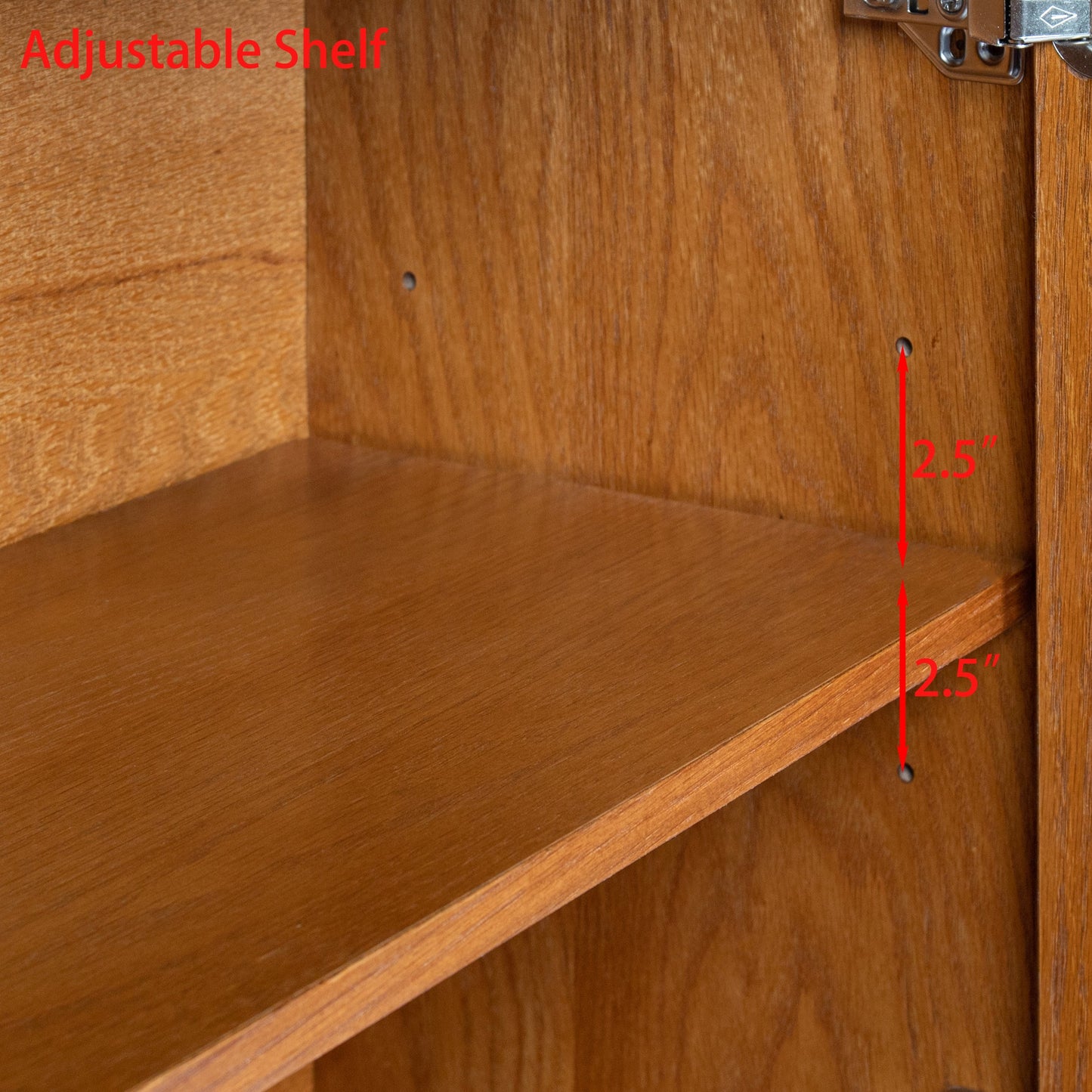 Walnut colored side panels, buffet cabinet with storage, 33.9 inches x 15 inches x 31.5 inches - Korvel