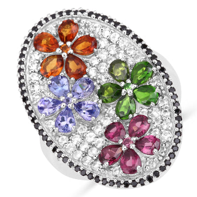 5.01 Carat Multi-Stone .925 Sterling Silver Engagement Ring