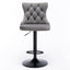 Gray,Set of 2 25-33 Inch,17.7 inch base, Modern Upholstered Bar Stools with Backs Comfortable Tufted for Home Pub and Kitchen - Korvel