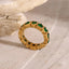 18K Gold-Plated Inlaid Zircon Ring - Korvel