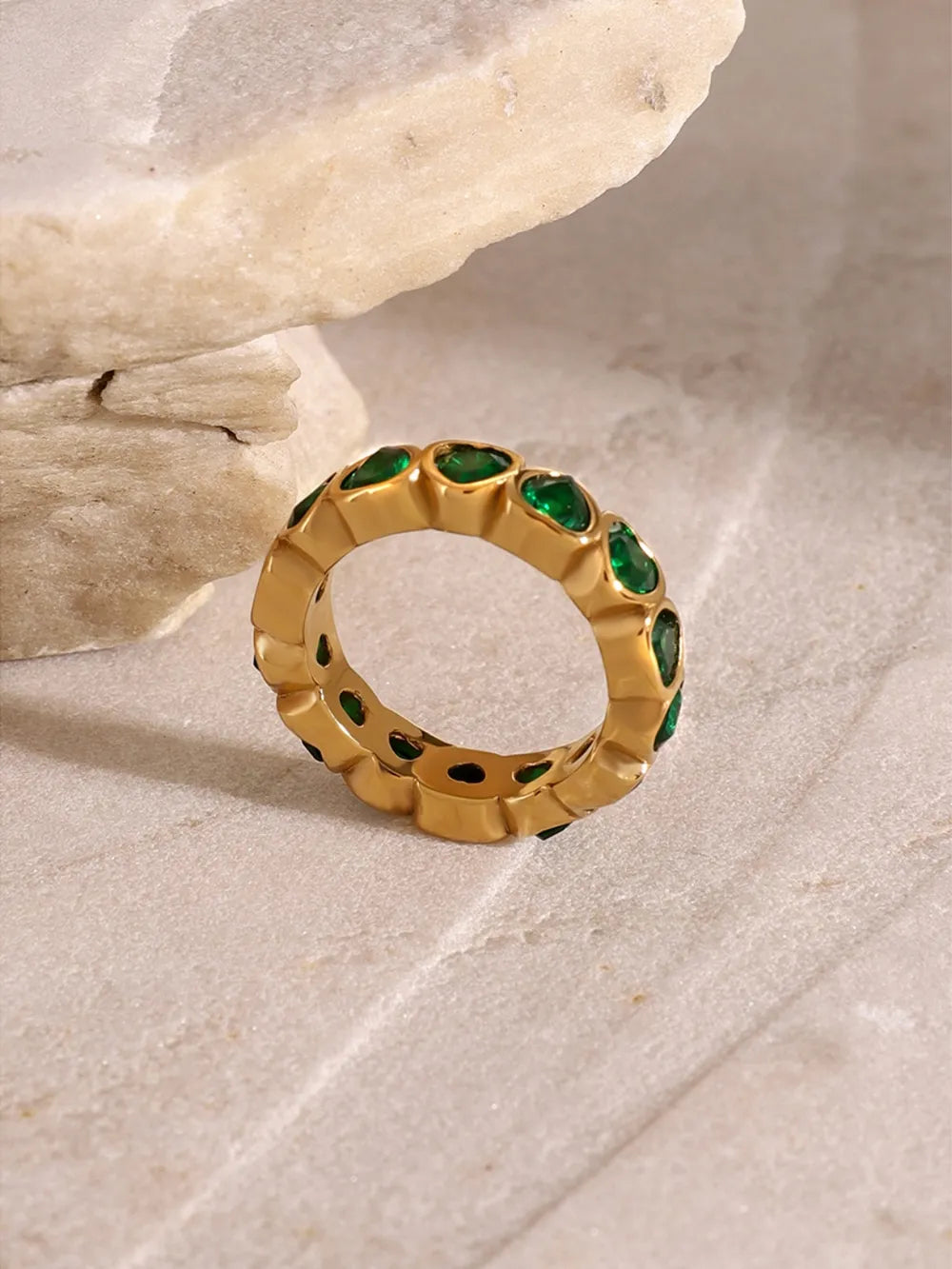 18K Gold-Plated Inlaid Zircon Ring - Korvel