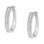 Pendientes de aro de diamantes de oro blanco de 10KT con diamantes de 1.00 cttw