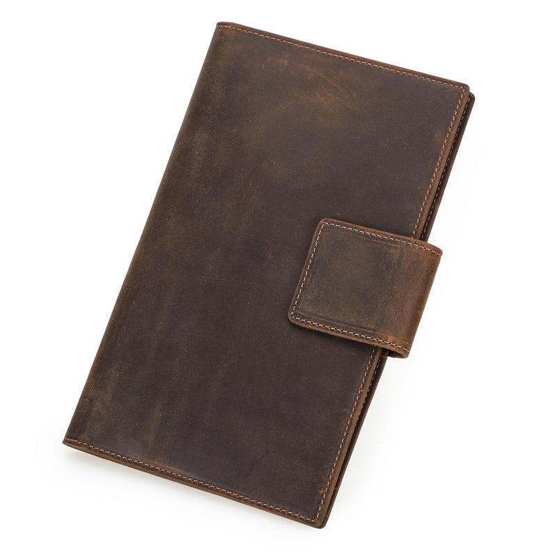 Portefeuille de Voyage en Cuir Véritable Noir Angel Retro