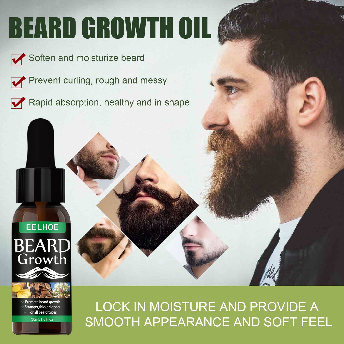 Spray d'huile à barbe nourrissant pour des poils faciaux sains