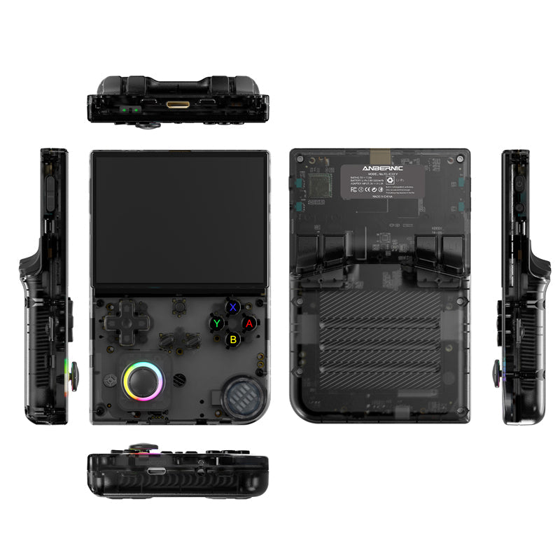 ANBERNIC's new RG40XXV vertical version retro portable handheld game console with lighting effect connected to power regard - Korvel