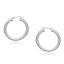 14k White Gold Polished Hoop Earrings - 30 mm