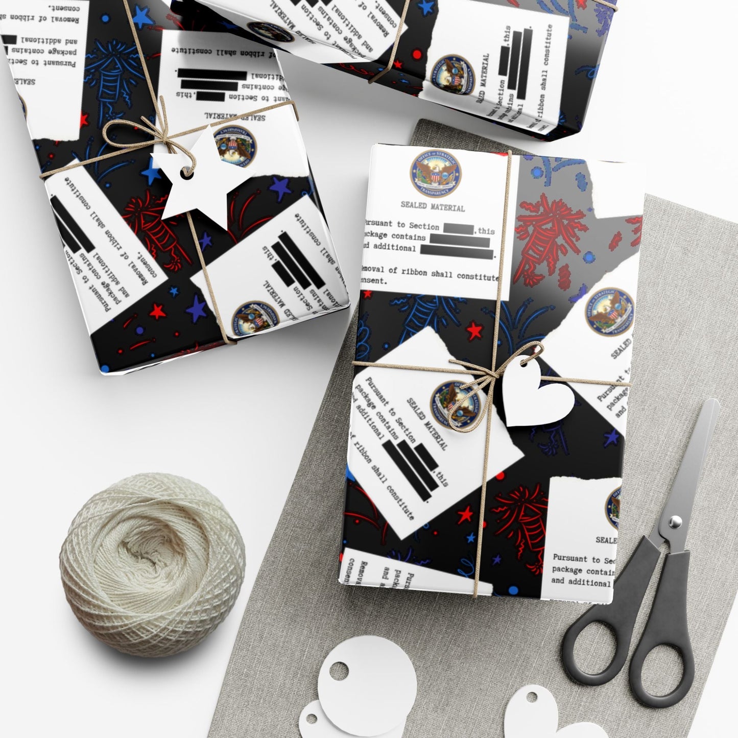 Papel de Regalo de Celebración Clasificado – Diseño de Fuegos Artificiales Patrióticos