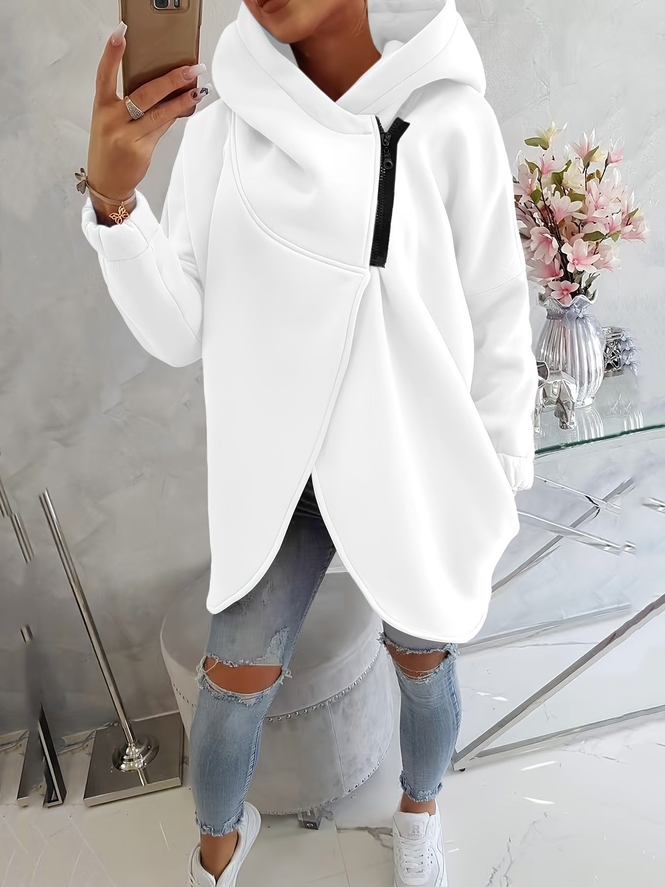 Women's Plus Size Solid Color Overcoat